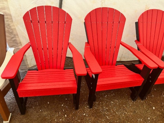 2 Tone Red/Black Adirondack Chair
