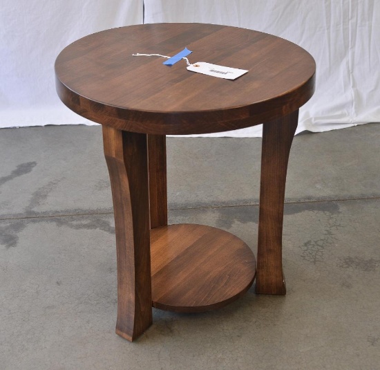Brown Maple Round End Table