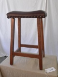 Padded Leather Bar Stool