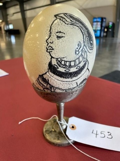 Ostrich egg on an Silver Challis (very old)