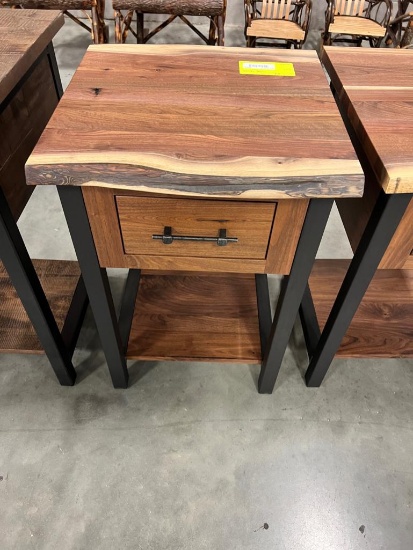 LIVE EDGE WALNUT END TABLE 20 X 21 X 30IN