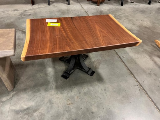 LIVE EDGE BLACK WALNUT COFFEE TABLE W/METAL BASE 36 X 22 X 18IN