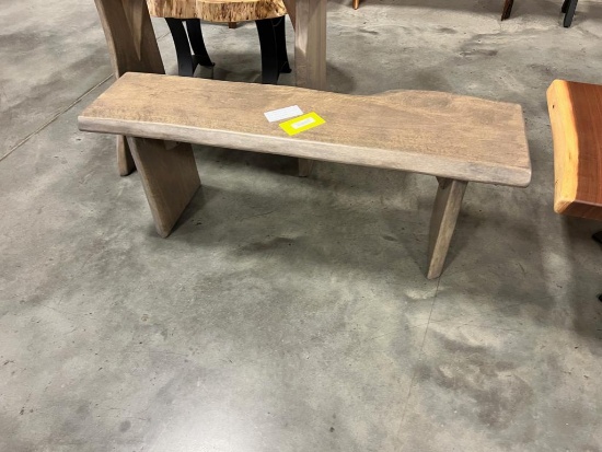 LIVE EDGE ENGLISH WALNUT BENCH 48 X 13 X 17.5IN DRIFTWOOD