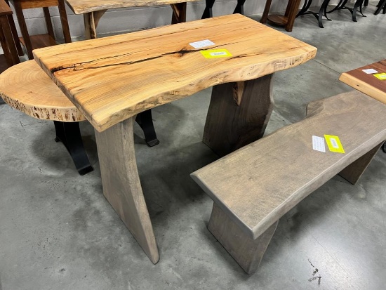 LIVE EDGE MAPLE SOFA TABLE 40 X 18 X 30IN NATURAL TOP/DRIFTWOOD BASE