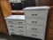 RUSTIC BROWN MAPLE CHESSER 8 DRAWER OFF WHITE 56X19.5X43.5IN