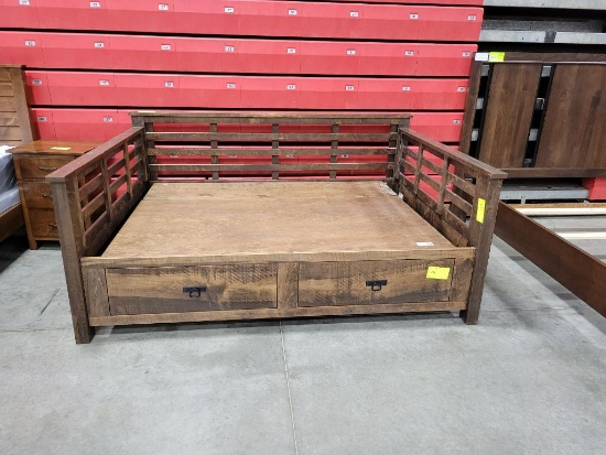 BROWN MAPLE KING DAYBED UNDER STORAGE BED UNMIXED