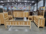 6 PC RUSTIC HICKORY KING BEDROOM SET NATURAL