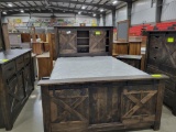 5 PC BROWN MAPLE QUEEN BEDROOM SET SHADOW