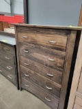 BROWN MAPLE CHEST OF DRAWERS 5 DRAWER 42X18.5X52IN
