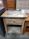 RUSTIC HICKORY NIGHT STAND 1 DRAWER, 1 SHELF 24X17X32IN