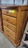ASH CHEST OF DRAWERS 5 DRAWER LIGHT BROWN 36X22X53IN