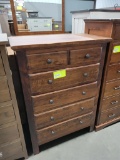 RUSTIC CHERRY CHEST OF DRAWERS 6 DRAWER 35X19X49IN