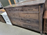 RUSTIC HICKORY DRESSER 9 DRAWER 65X20X45IN