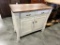 BROWN MAPLE SIDEBOARD ALMOND TOP/WEATHERED BEIGE BASE 45X20X38IN