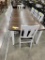 OAK DINING TABLE W/ 4 LEAVES & 8 SIDE CHAIRS SHADOW / WHITE 60 X 44