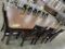 ASH/MAPLE DINING TABLE W/ 8 SIDE CHAIRS, 4 LEAVES EARTHTONE/ONYX 60X42