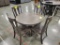 OAK ROUND DINING TABLE W/ 4 SIDE CHAIRS, GRAY 42IN ROUND