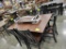TWO TONE DINING TABLE W/ 2 LEAVES, 2 ARM, 4 SIDE CHAIRS 60X42IN