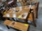 RUSTIC LOG TABLE W/ BEAR DESIGN W/ 2 LOG CHAIRS, 2 BENCHES 60X35IN