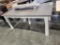 DINING TABLE ONLY W/ 2 LEAVES PAINTED WHITE BASE 42X72IN