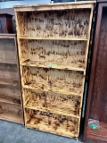 PINE BOOKCASE NATURAL BURNTWOOD 36X12X72IN