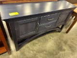 STAINED NAVY BLUE SIDEBOARD 66X18X36IN
