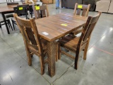 RECLAIMED DINING TABLE W/ 4 SIDE CHAIRS OCS 112 36 X 54