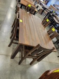 RECLAIMED DINING TABLE W/ 6 SIDE CHAIRS UNMIXED LO 42 X 72