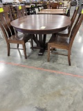 DINING TABLE W/ LEAF & 4 SIDE CHAIRS 66 X 48