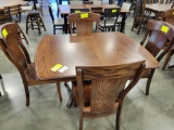 OAK DINING TABLE W/ 4 SIDE CHAIRS ASBURY STAIN 42 X 54