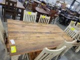 RECLAIMED BARN WOOD TABLE W/ 6 SIDE CHAIRS CLEAR & DISTRESSED PEARL 42 X 72