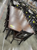 CHERRY DINING TABLE W/ 4 LEAVES & 8 SIDE CHAIRS EARTH TONE/ ONYX 60 X 44