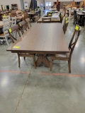OAK DINING TABLE W/ 6 SIDE CHAIRS COCOA 96X42IN