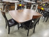 TWO TONE DINING TABLE W/ 4 SIDE CHAIRS 55X42IN