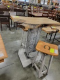 MAPLE TOP BARNWOOD POST BISTRO TABLE W/ 2 STOOLS NATURAL/SNOWCAP 36X24X43IN