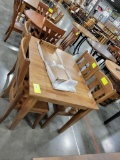 DINING TABLE W/ 4 SIDE CHAIRS, 1 LEAF 48X36IN