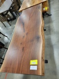 WALNUT LIVE EDGE DINING TABLE ONLY W/ METAL BASE, NATURAL 75X31IN