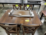BROWN MAPLE DINING TABLE W/ 4 SIDE CHAIRS, 2 LEAVES AGED CENTENNIAL 54X36IN