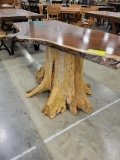 LIVE EDGE EPOXY TABLE ONLY W/ STUMP BASE 66X39IN