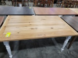 RUSTIC HICKORY DINING TABLE ONLY NATURAL/WHITE 42X66IN