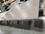 MAPLE TABLE ONLY DRIFTWOOD W/ METAL BASE 78X48IN