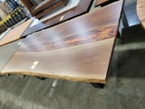WALNUT LIVE EDGE DINING TABLE ONLY W/ COPPER EPOXY 96X42IN