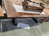 DINING TABLE ONLY W/ 4 LEAVES 97X48IN