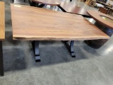 LIVE EDGE DINING TABLE ONLY W/ METAL BASE 72X43IN