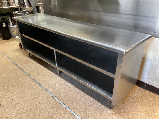 8 Ft By 2 Ft Stainless Worktop w/ Undercounter Shelf
