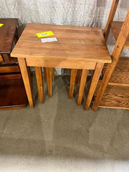 BROWN MAPLE SHAKER SET OF 3 NESTING TABLE MICHAELS CHERRY 23X17X24 IN