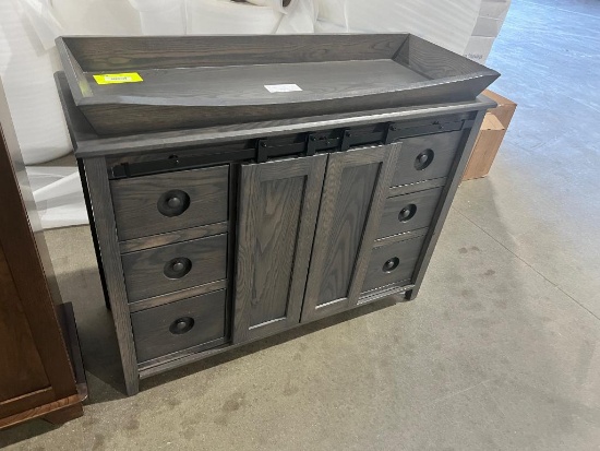 OAK REMOVABLE TOP CHANGING TABLE STORM GREY 48X18X38 IN