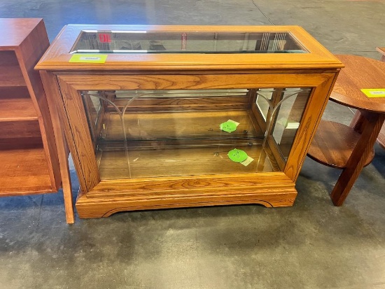 OAK DISPLAY CABINET 41X16X31IN