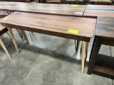 WALNUT/ MAPLE LEGS SOFA TABLE 16X54X29