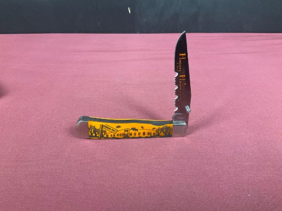 New Case Tested XX Trapper Single Blade Halloween Knife #6154L MFG 2008 USA New In Tin Box w/Sheath